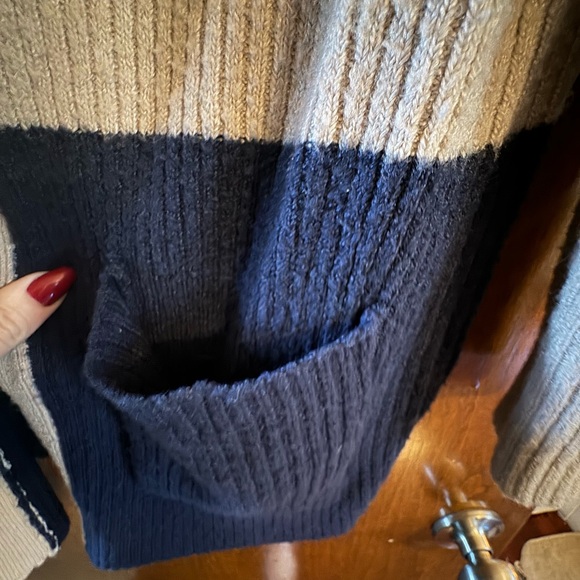 Ladies fall / winter color block cardigan - Picture 2 of 7